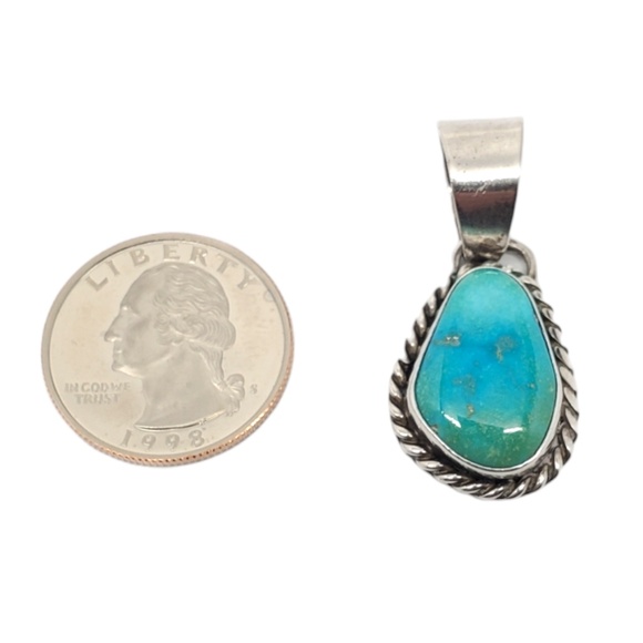Sheena Jack Sterling Silver Turquoise Pendant #20774 - Picture 6 of 7